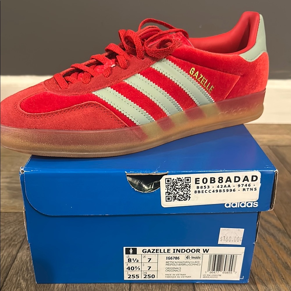 Adidas Gazelle Indoor Better Scarlet Hazy Green (Women's)